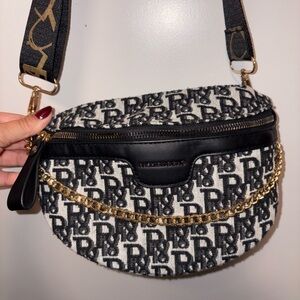 Black and White Crossbody Bag